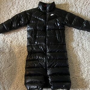 Nike Shiny Black Long Puffer Coat